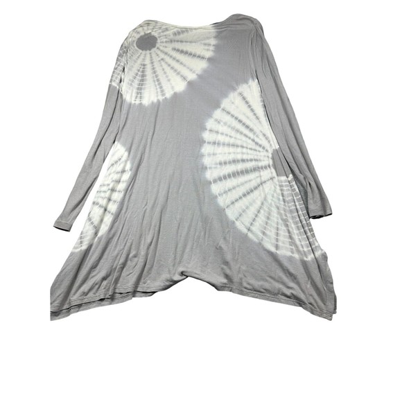 Soft Surroundings Womens Gray/White Tie Dye Long Sleeve Tunic Stretch Small Boho - Picture 2 of 6